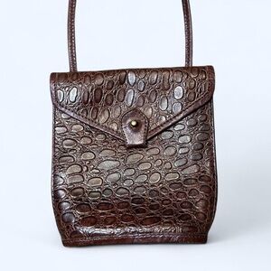 Grunge Brown Leather Crossbody Bag by Barganza!